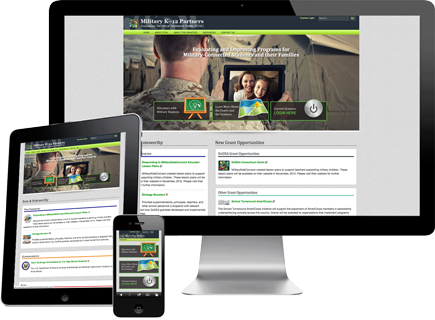screenshots of DoDEA site on various devices